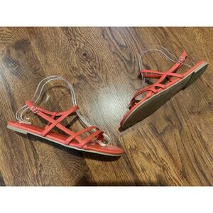 A New Day Women’s Kaia Strappy Sandal Red Orange Size 9 – Casual Chic Footwear